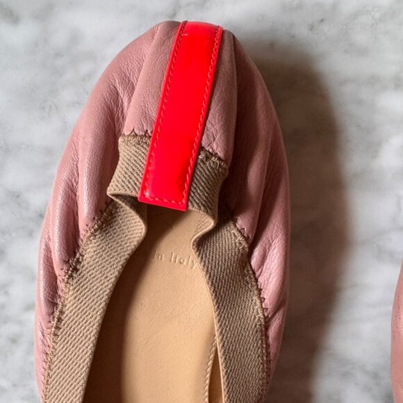 J.Crew Leather Ballet Flats Color Block Blush Coral Pink Size 10 - Picture 10 of 10